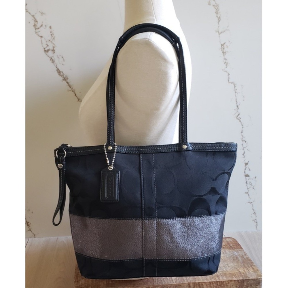 Coach Shoulder Bag Large Black Everyday Work Carryall Leather Tote Purse
